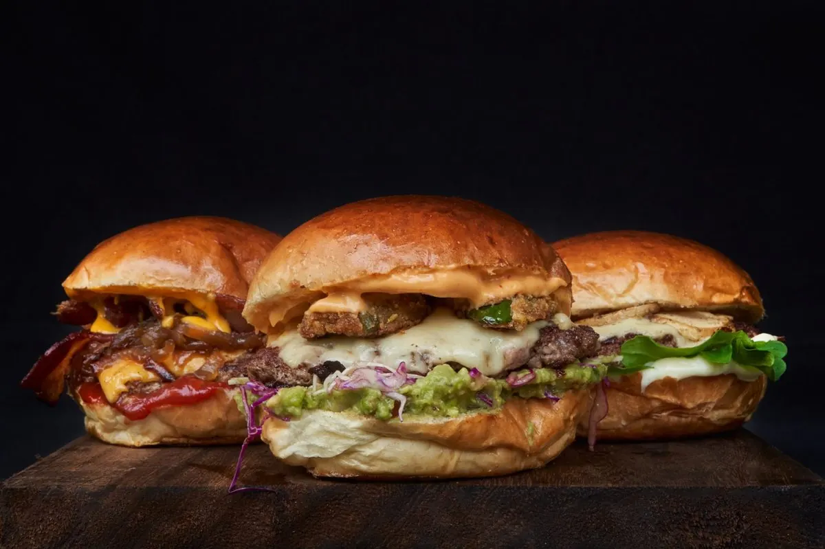 Chop House smash burger with cheddar, served with fries